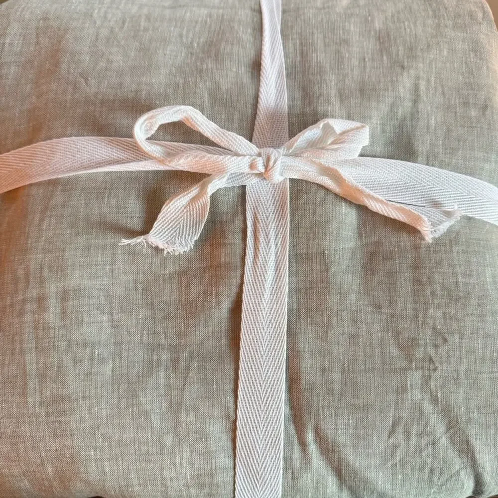 Quince European Linen Curtain Panel Light Filtering Sage Green Size 96”x108”